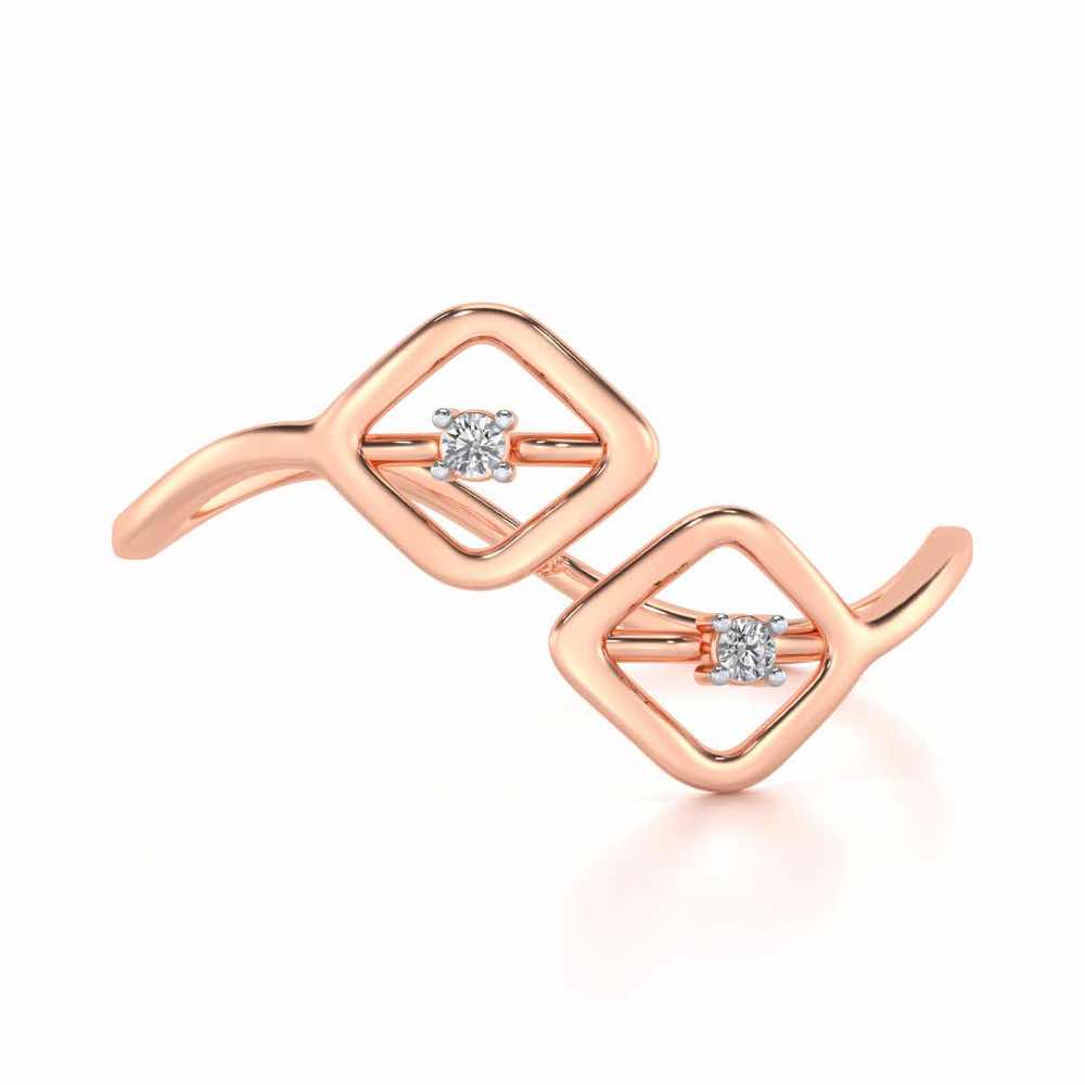 Inverted Twigs Silver Ring - Rose Gold - Image 4