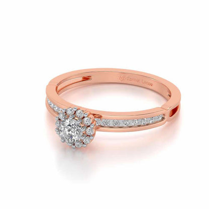 Inviting Solitaire Silver Ring - Rose Gold - Image 2