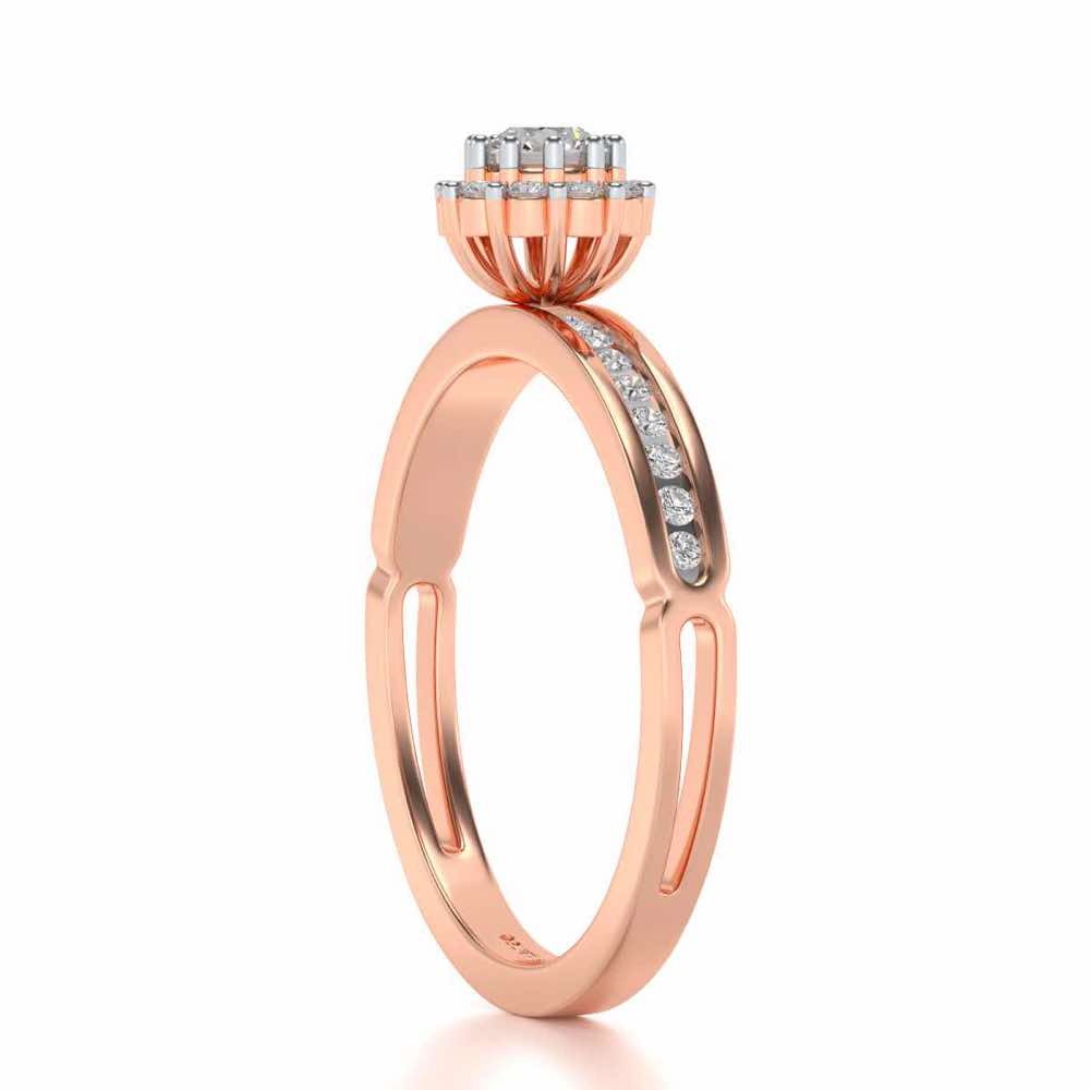 Inviting Solitaire Silver Ring - Rose Gold - Image 3