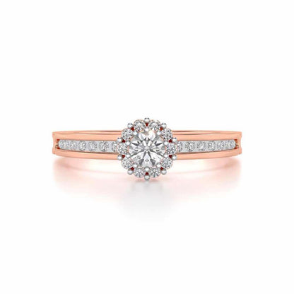 Inviting Solitaire Silver Ring - Rose Gold - Image 4