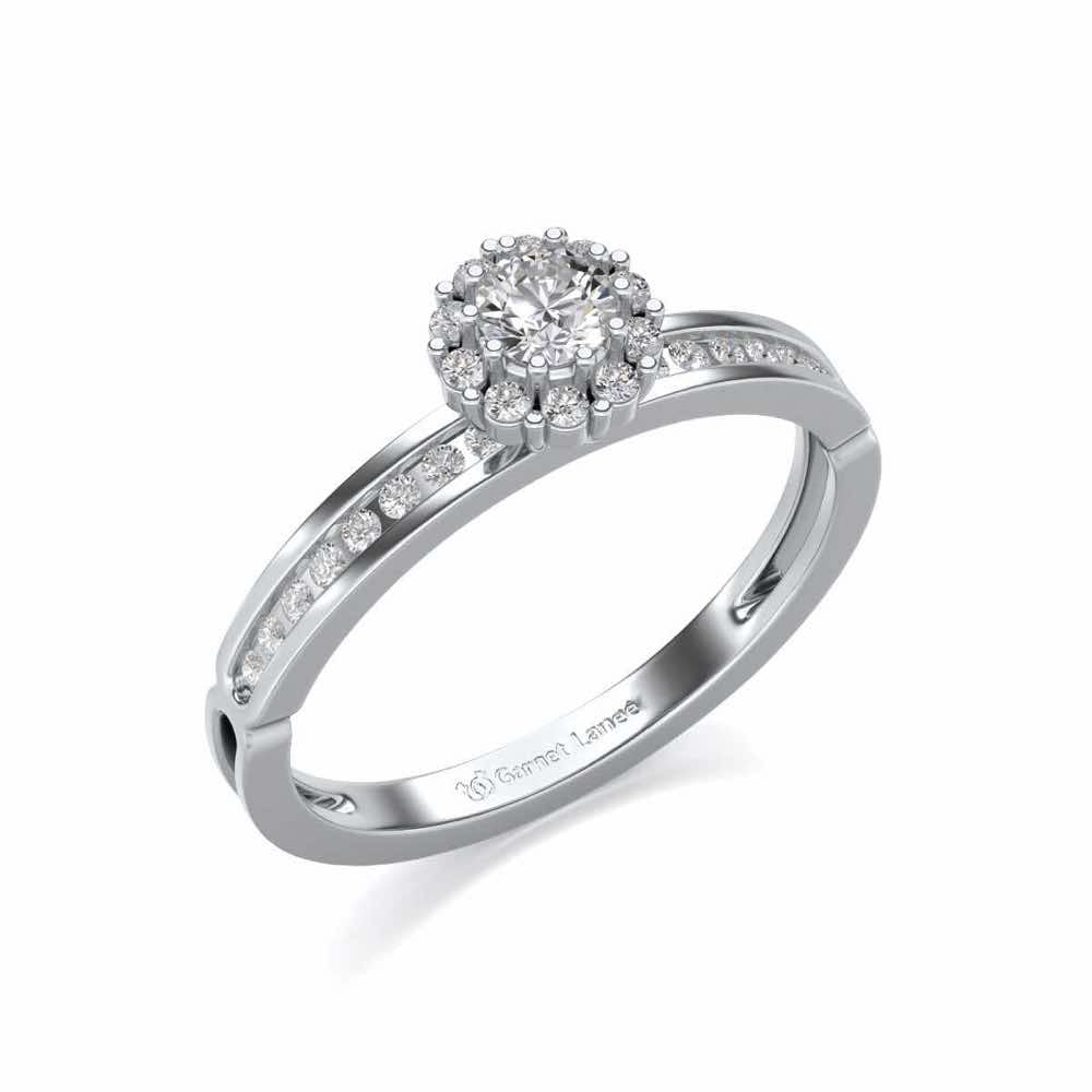 Inviting Solitaire Silver Ring - White Gold - Image 1