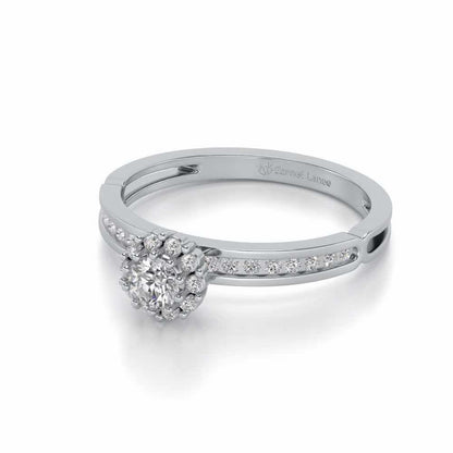 Inviting Solitaire Silver Ring - White Gold - Image 2
