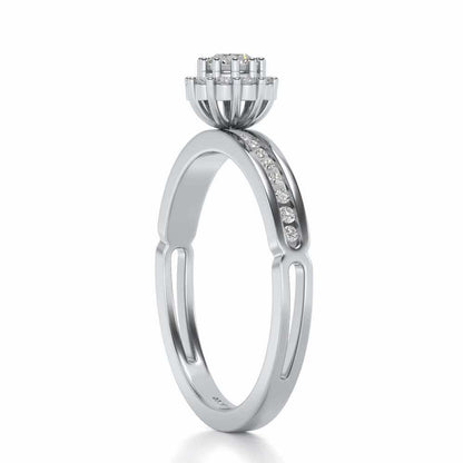 Inviting Solitaire Silver Ring - White Gold - Image 3