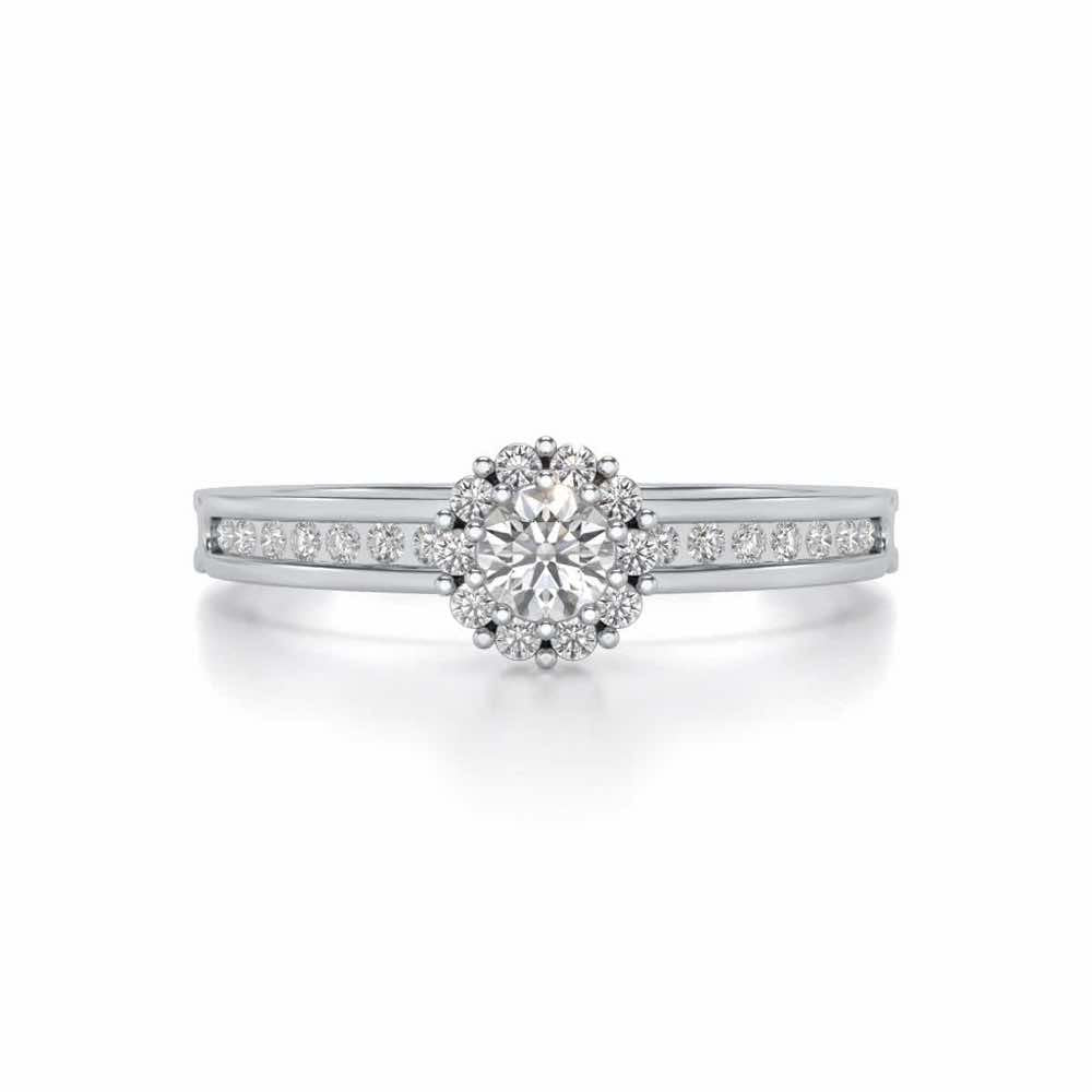 Inviting Solitaire Silver Ring - White Gold - Image 4