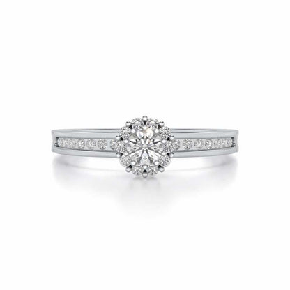 Inviting Solitaire Silver Ring - White Gold - Image 4