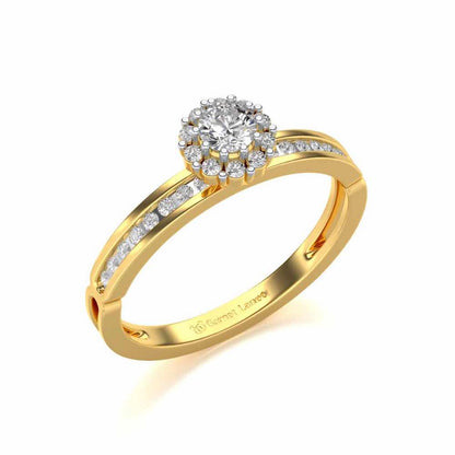 Inviting Solitaire Silver Ring - Yellow Gold - Image 1