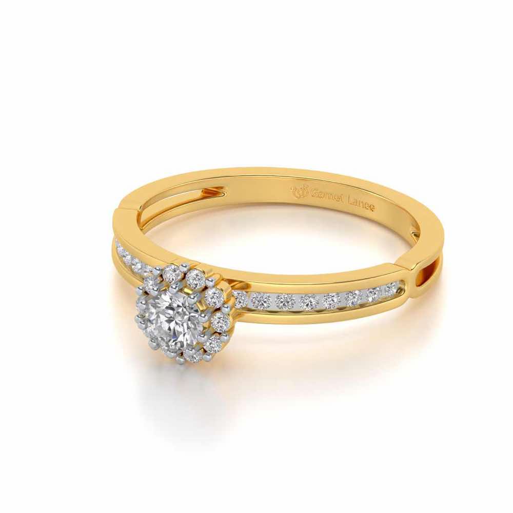 Inviting Solitaire Silver Ring - Yellow Gold - Image 2