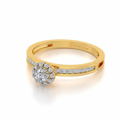 Inviting Solitaire Silver Ring - Yellow Gold - Image 2