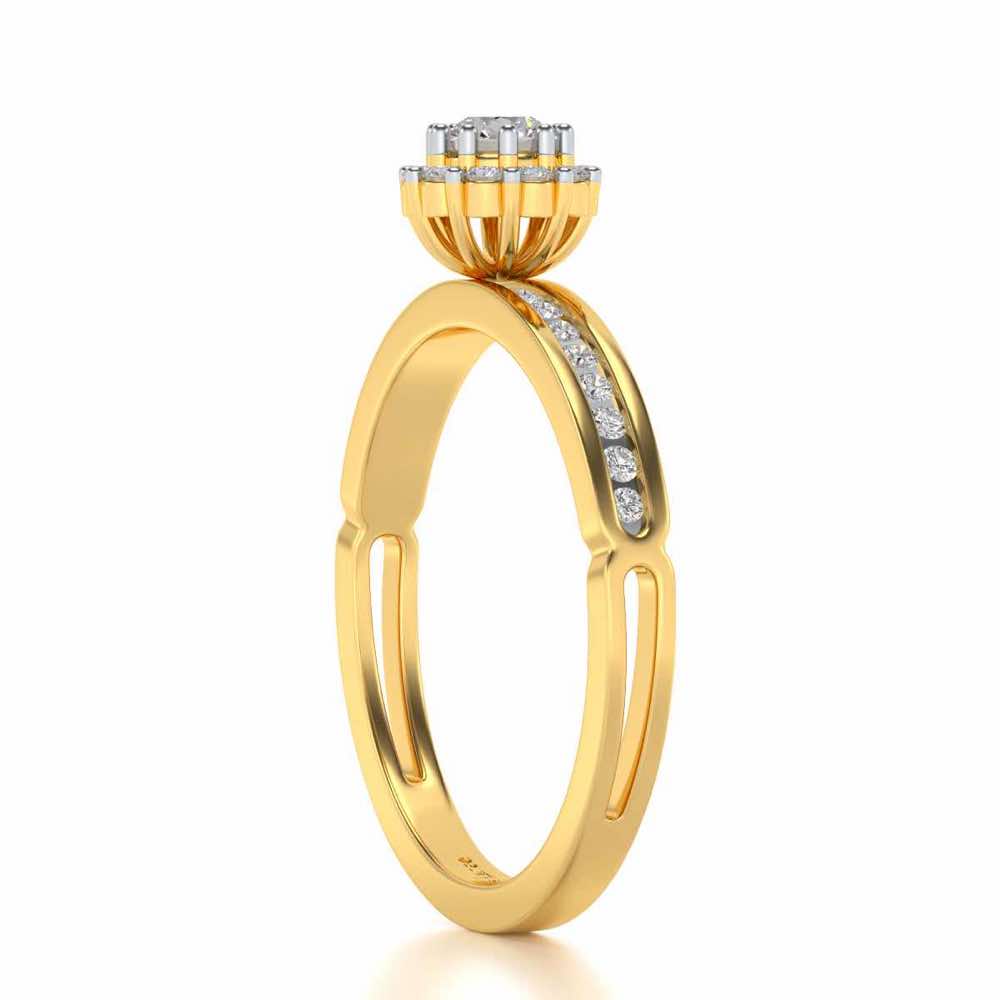 Inviting Solitaire Silver Ring - Yellow Gold - Image 3