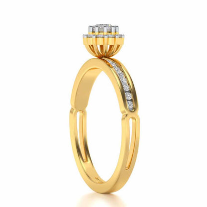 Inviting Solitaire Silver Ring - Yellow Gold - Image 3