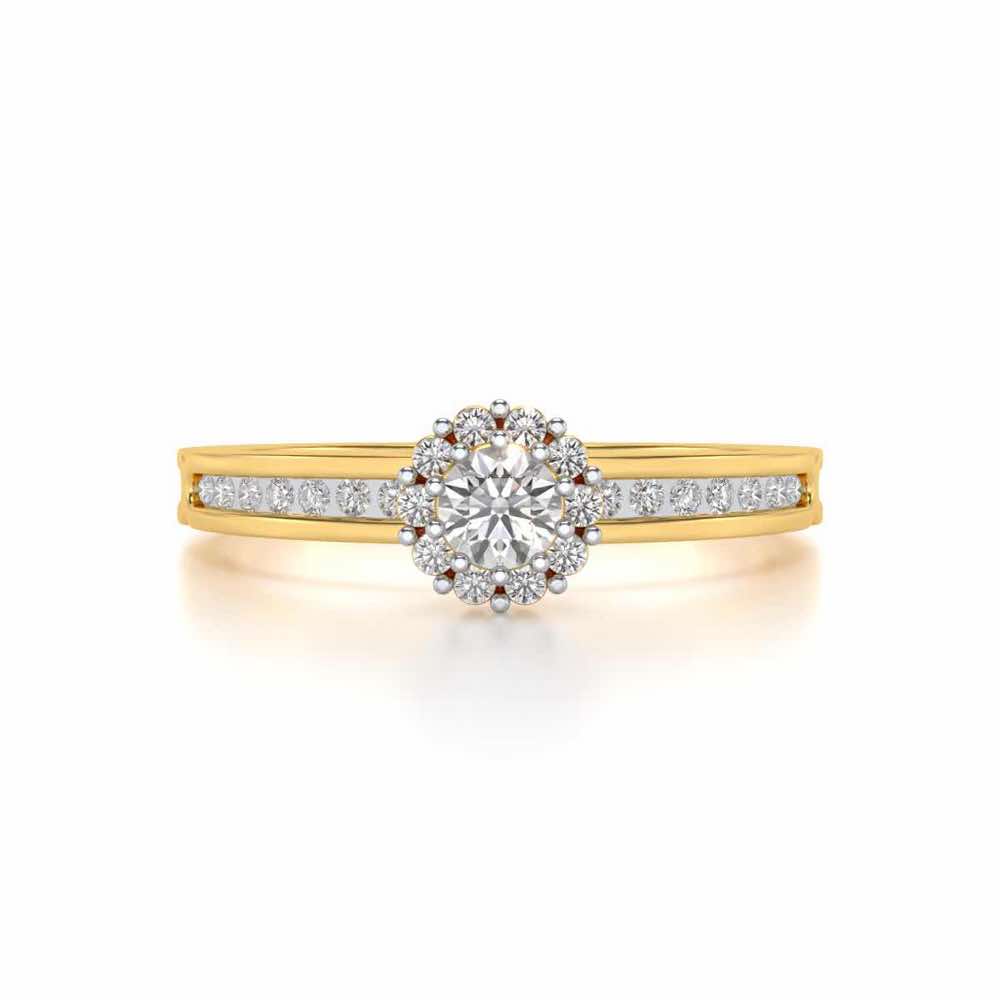 Inviting Solitaire Silver Ring - Yellow Gold - Image 4