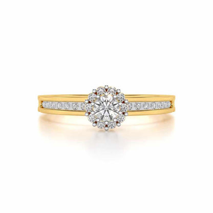 Inviting Solitaire Silver Ring - Yellow Gold - Image 4