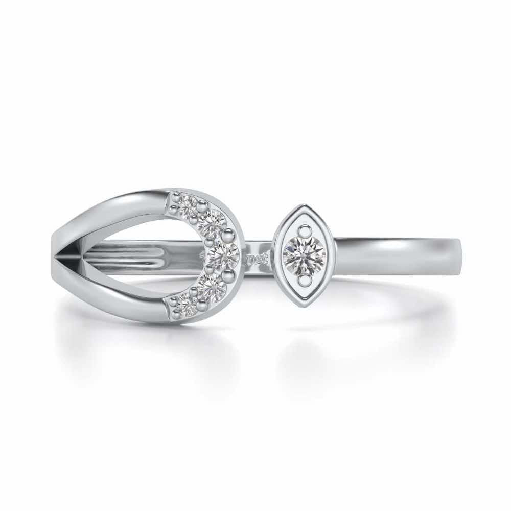 Ira Silver Ring - White Gold - Image 4