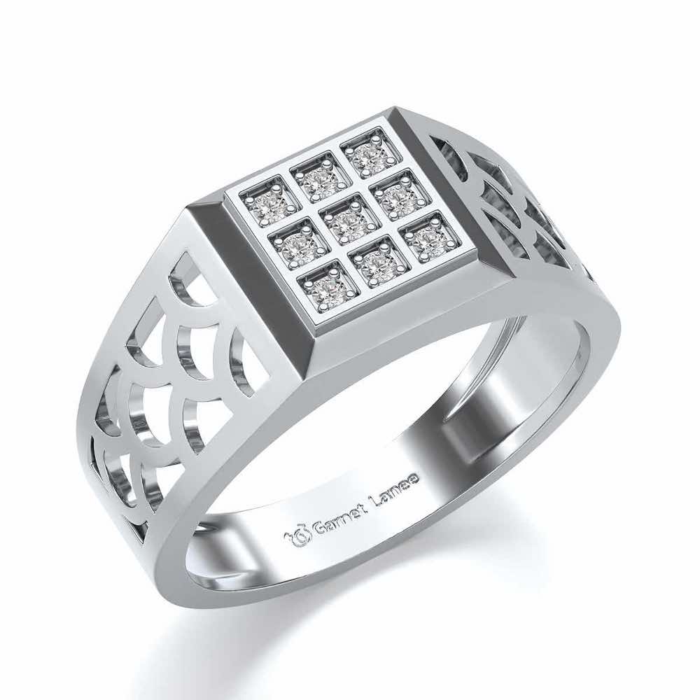 Iridescent Ring for Men - White Gold - Image 1