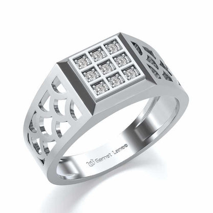 Iridescent Ring for Men - White Gold - Image 1