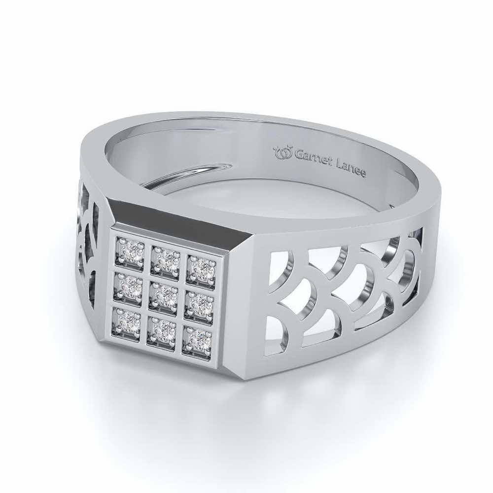 Iridescent Ring for Men - White Gold - Image 2