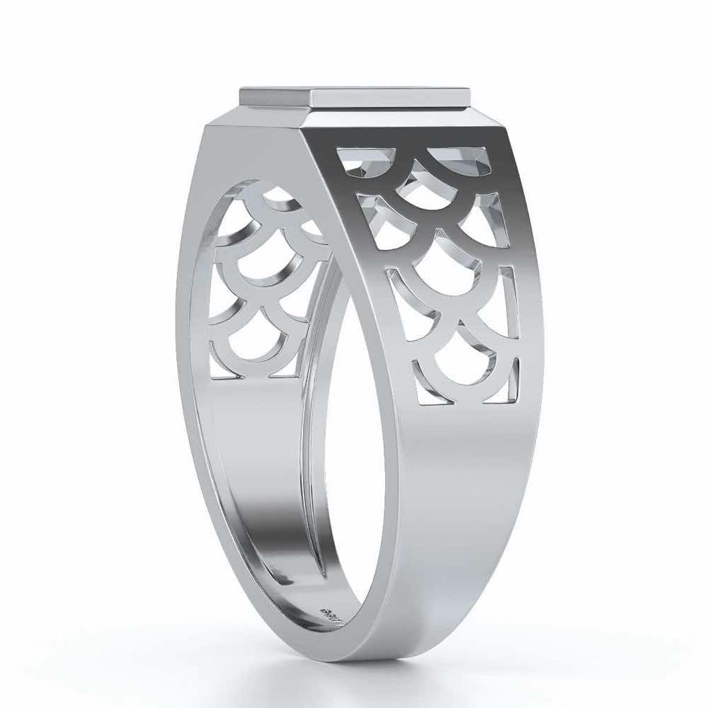 Iridescent Ring for Men - White Gold - Image 3