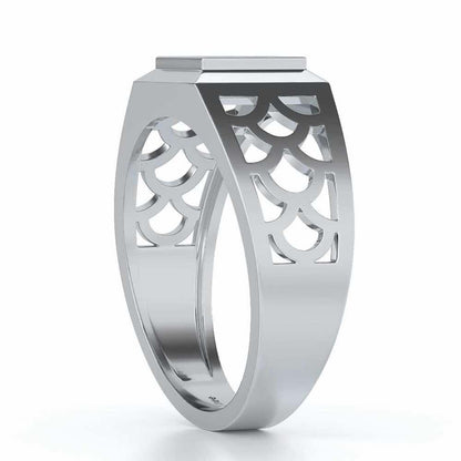 Iridescent Ring for Men - White Gold - Image 3