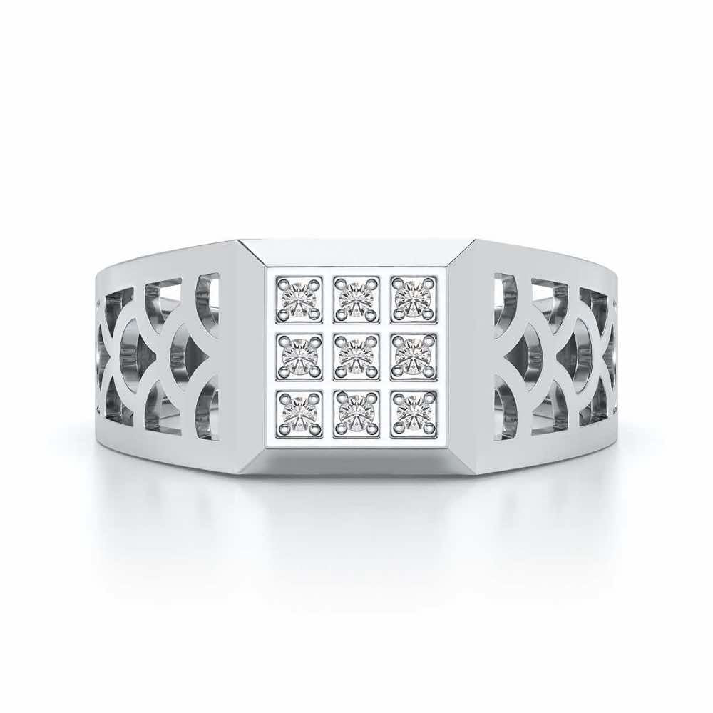 Iridescent Ring for Men - White Gold - Image 4