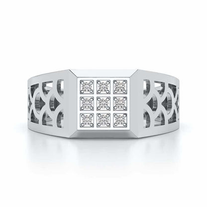 Iridescent Ring for Men - White Gold - Image 4