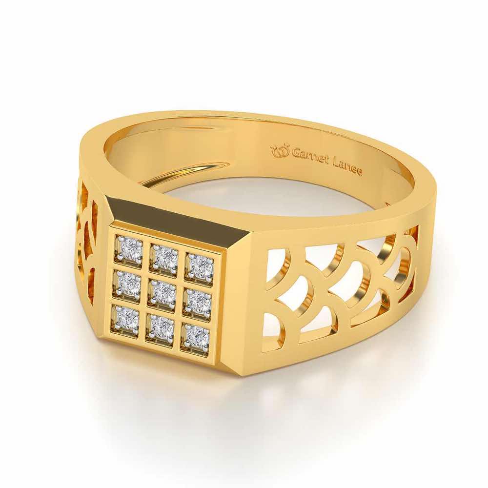 Iridescent Ring for Men - Yellow Gold - Image 2