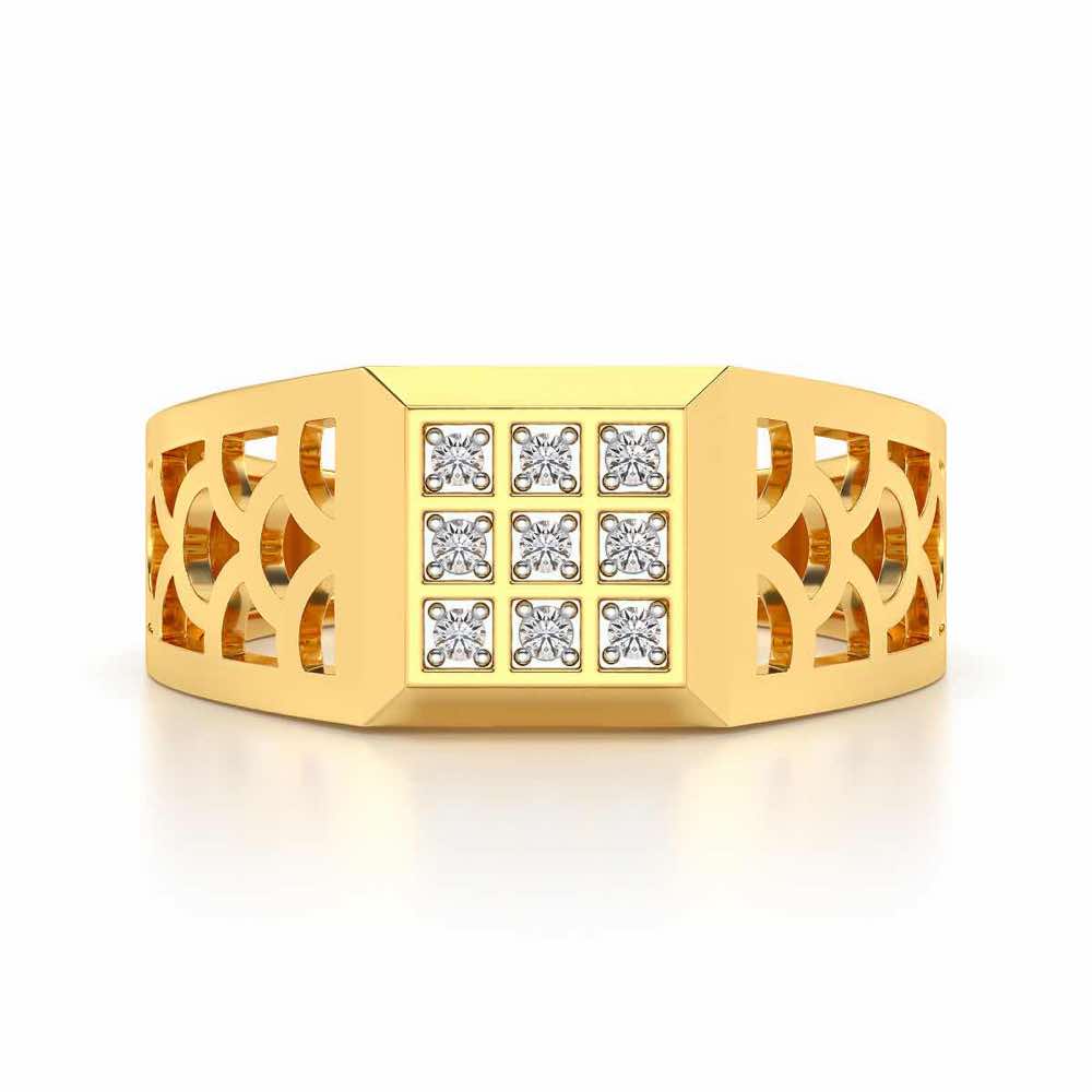 Iridescent Ring for Men - Yellow Gold - Image 4