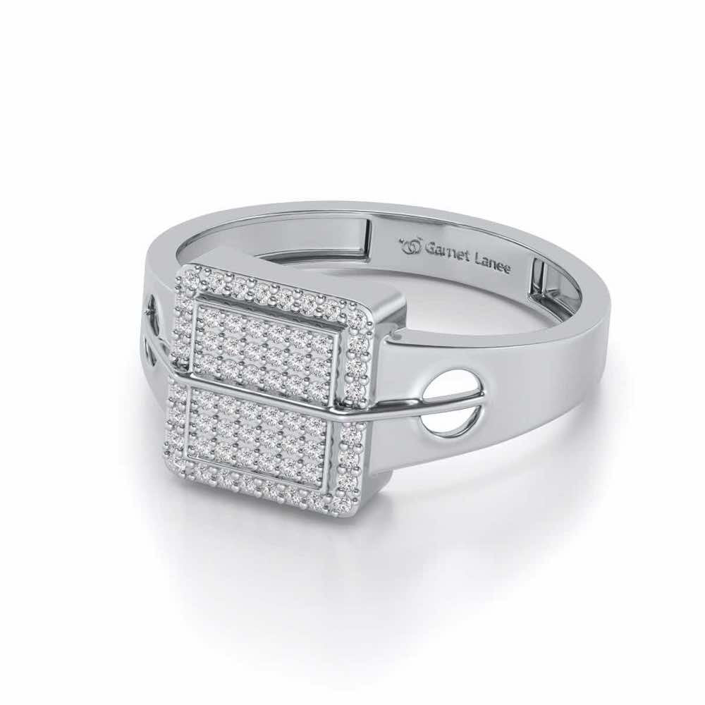 Irwin Silver Ring For Men - White Gold - Image 2