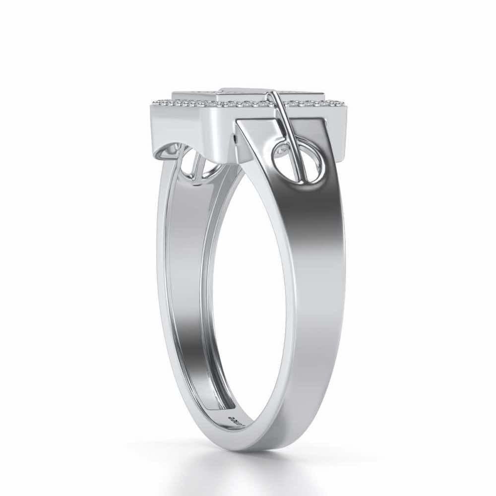 Irwin Silver Ring For Men - White Gold - Image 3