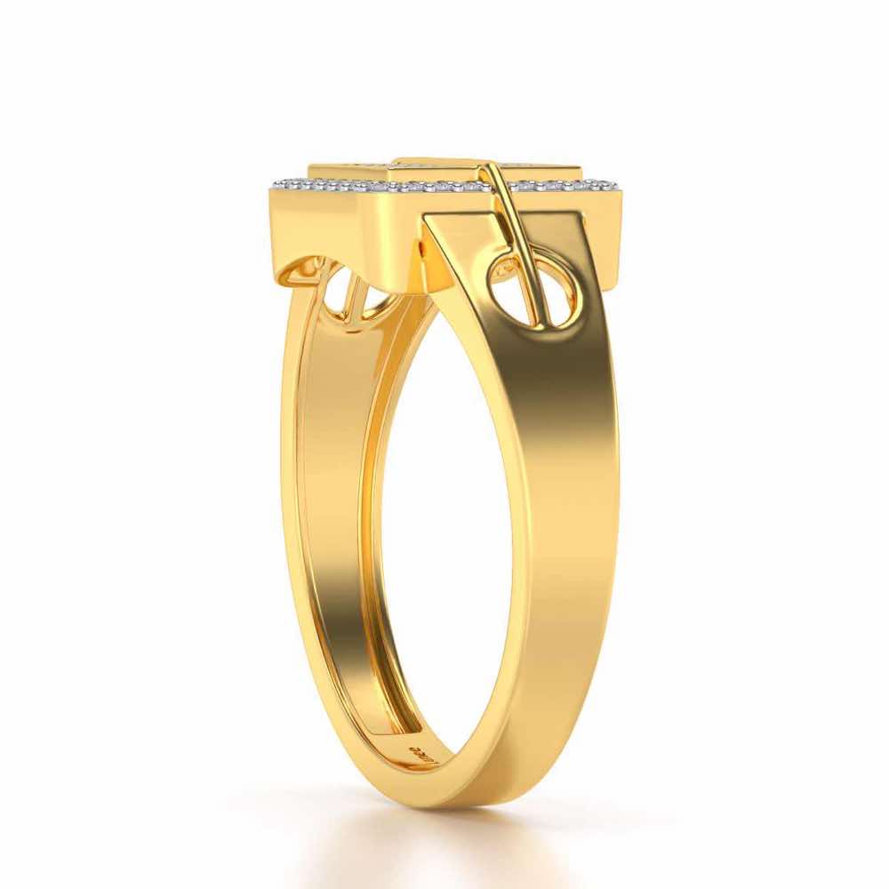 Irwin Silver Ring For Men - Yellow Gold - Image 3