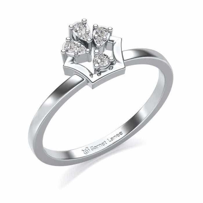 Isha Silver Ring - White Gold - Image 1
