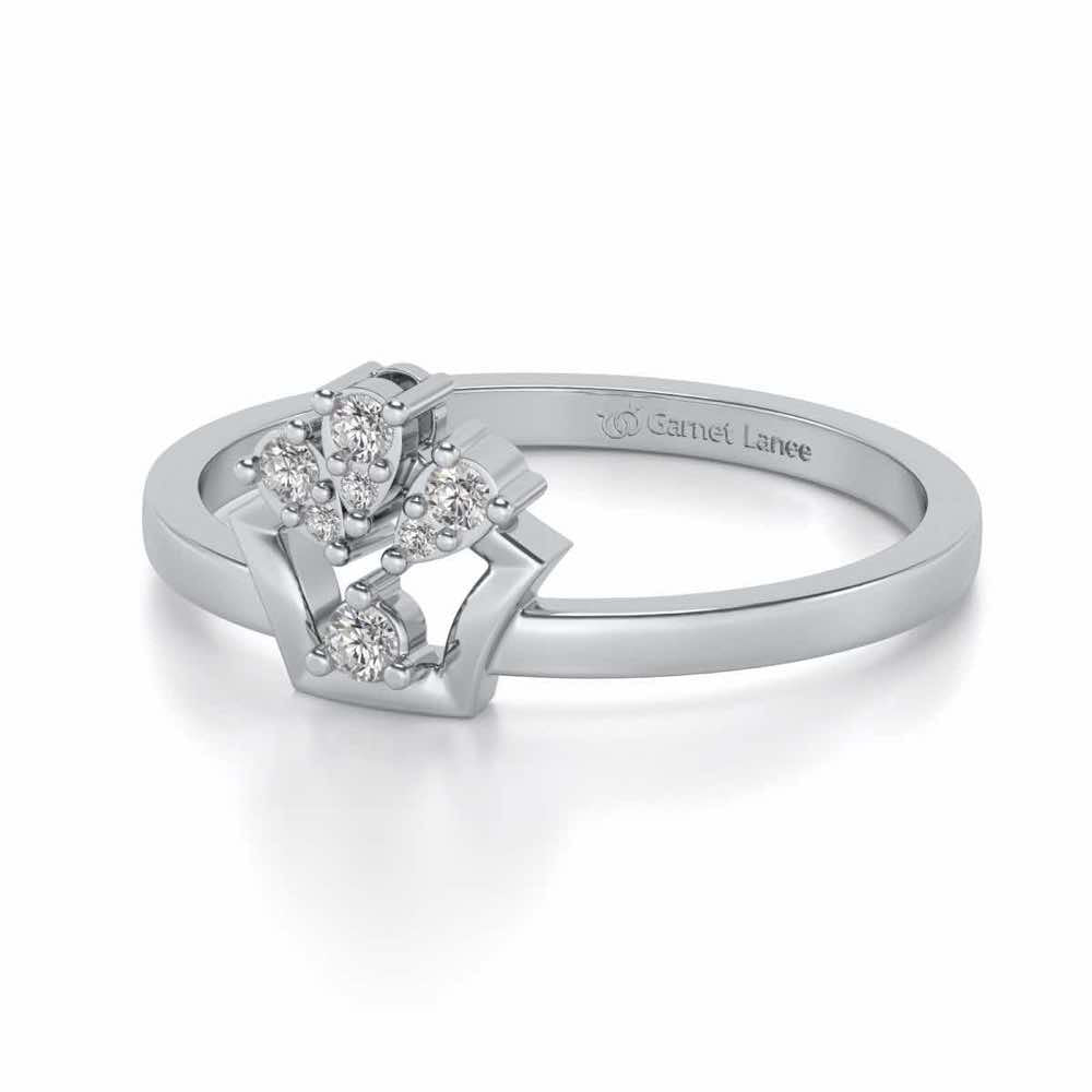 Isha Silver Ring - White Gold - Image 2