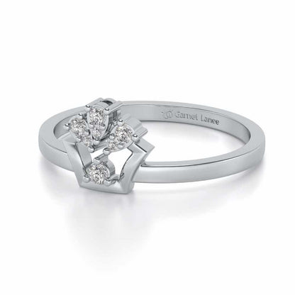 Isha Silver Ring - White Gold - Image 2