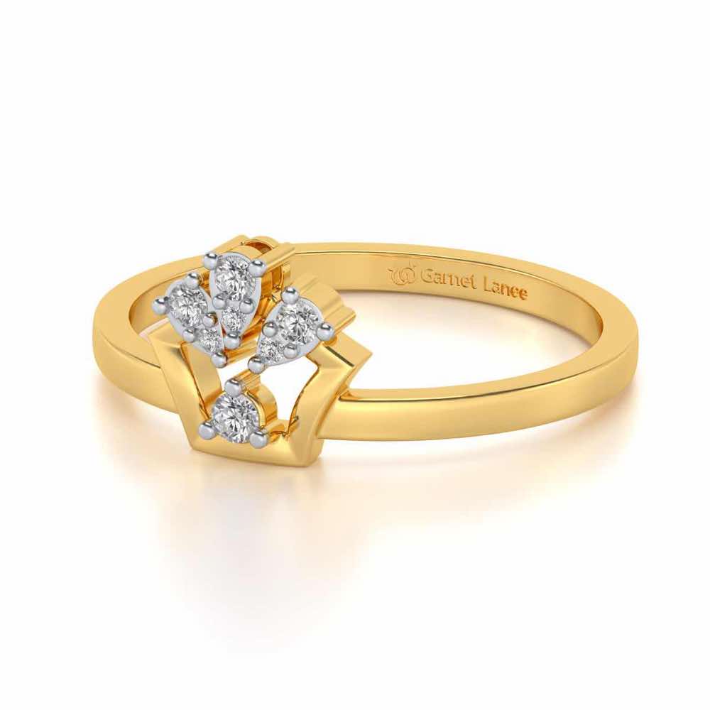 Isha Silver Ring - Yellow Gold - Image 2