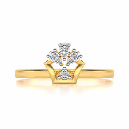 Isha Silver Ring - Yellow Gold - Image 4