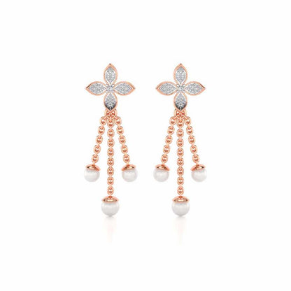 Ishani Silver Dangler Earrings - Rose Gold - Image 1