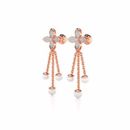 Ishani Silver Dangler Earrings - Rose Gold - Image 3
