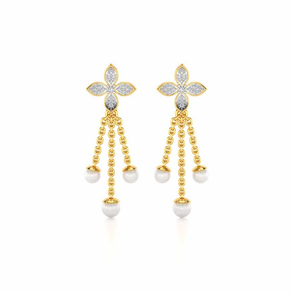 Ishani Silver Dangler Earrings - Yellow Gold - Image 1