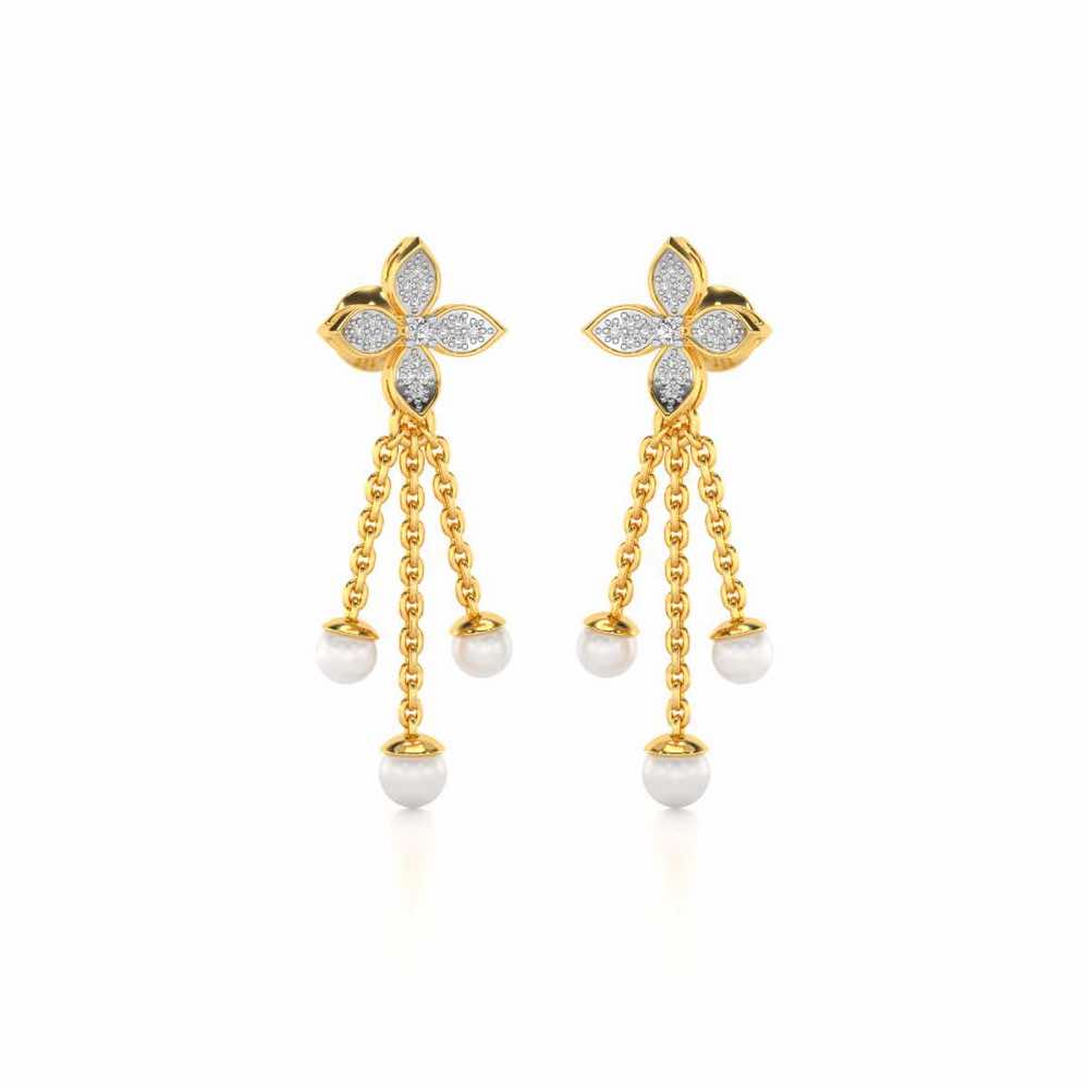 Ishani Silver Dangler Earrings - Yellow Gold - Image 2