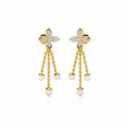 Ishani Silver Dangler Earrings - Yellow Gold - Image 2