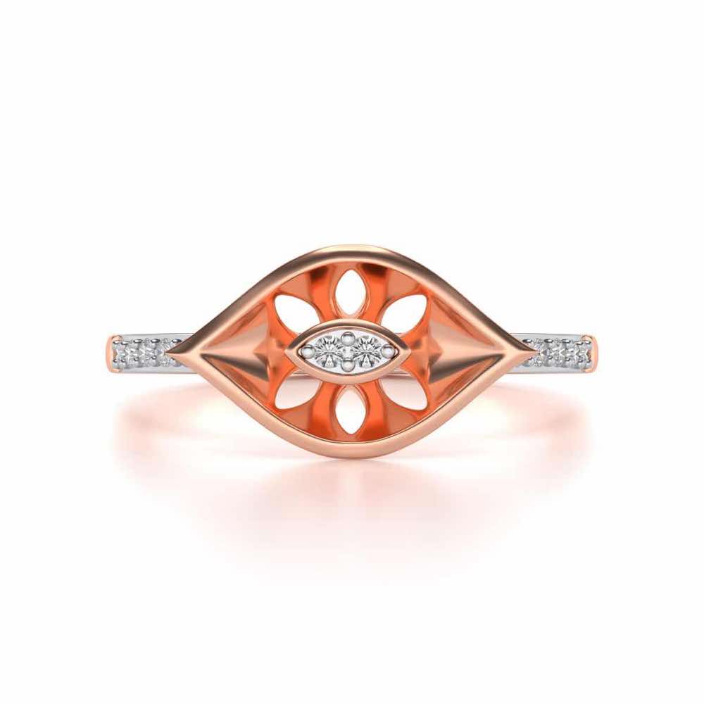 Ishani Silver Ring - Rose Gold - Image 4