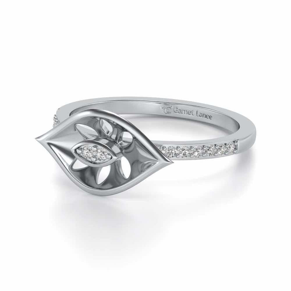 Ishani Silver Ring - White Gold - Image 2
