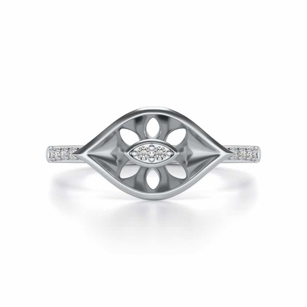 Ishani Silver Ring - White Gold - Image 4