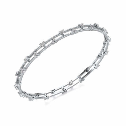 Itri Silver Bangles - White Gold - Image 1