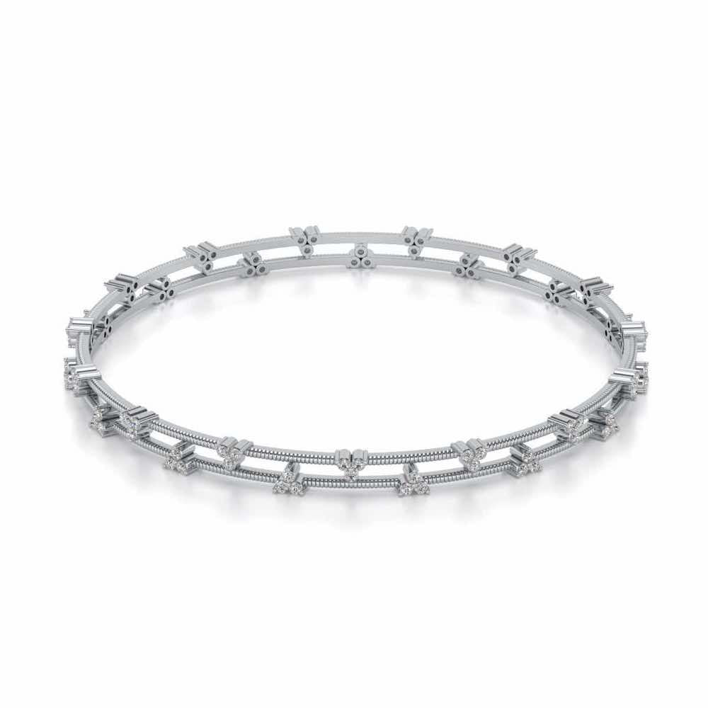 Itri Silver Bangles - White Gold - Image 2