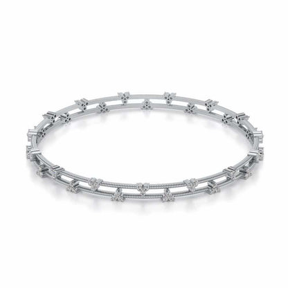 Itri Silver Bangles - White Gold - Image 2
