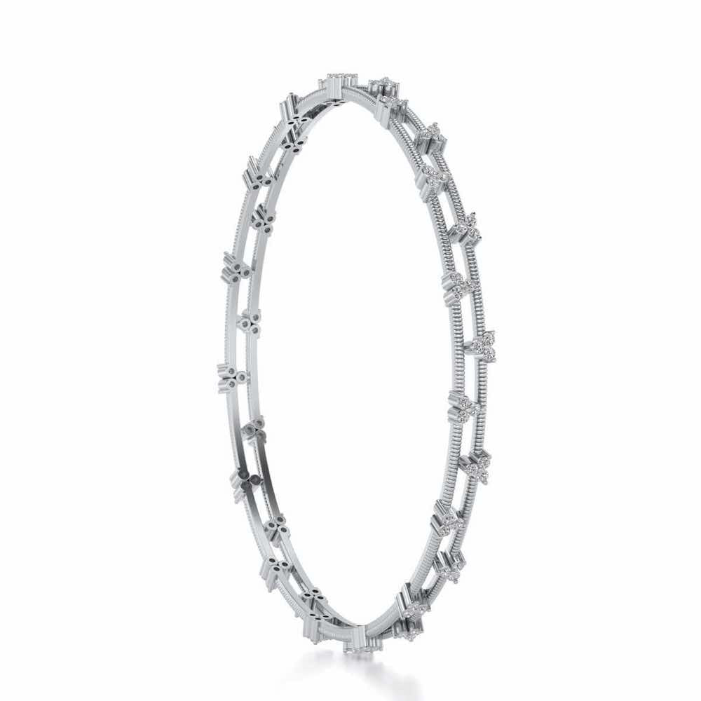 Itri Silver Bangles - White Gold - Image 3