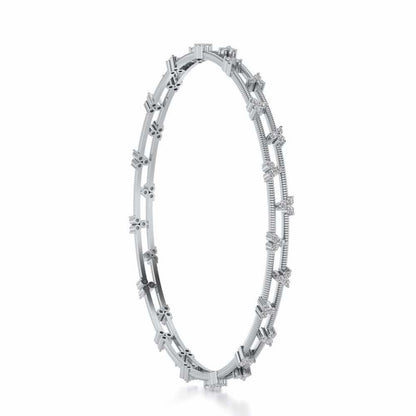 Itri Silver Bangles - White Gold - Image 3