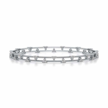 Itri Silver Bangles - White Gold - Image 4