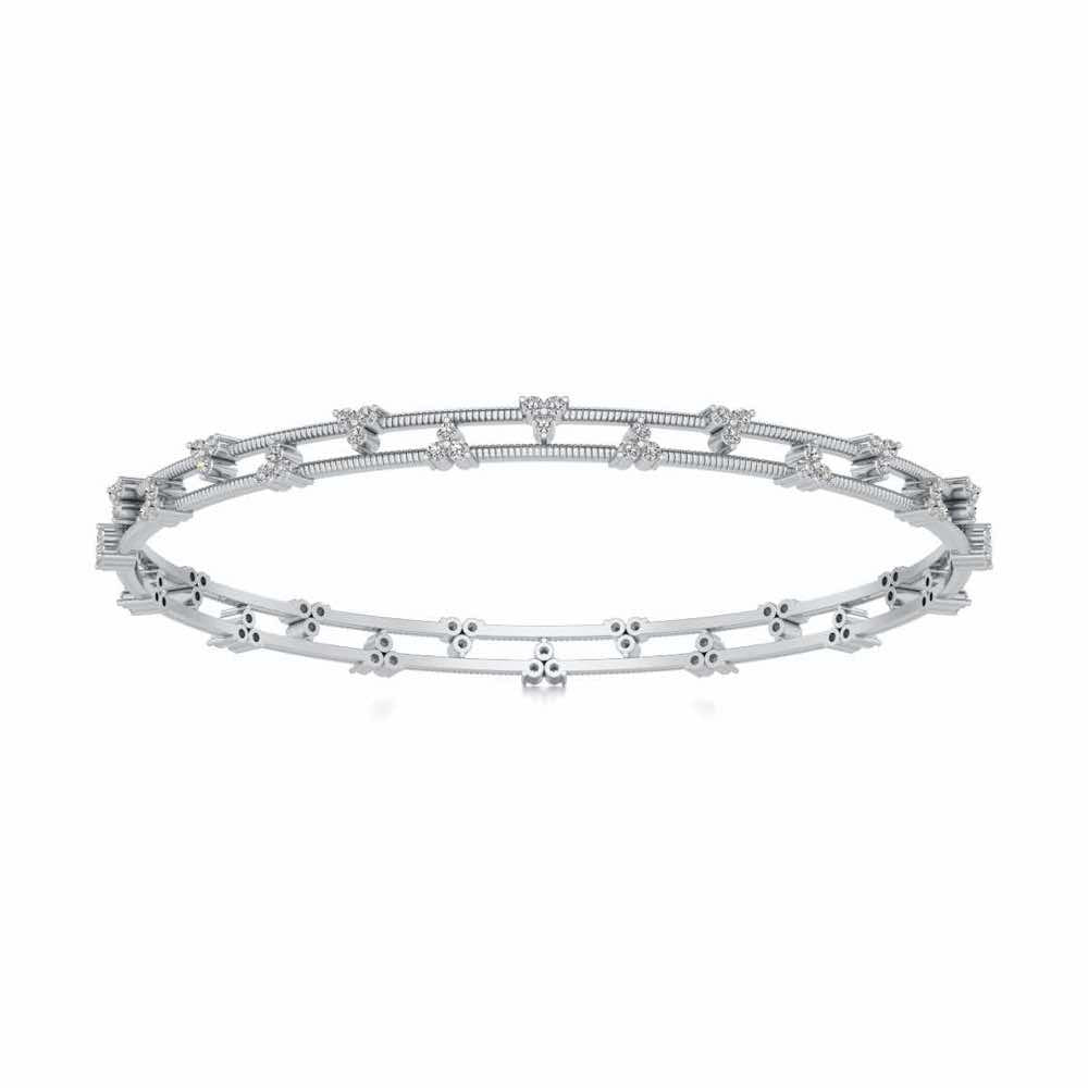 Itri Silver Bangles - White Gold - Image 5