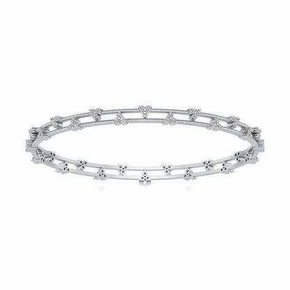 Itri Silver Bangles - White Gold - Image 5